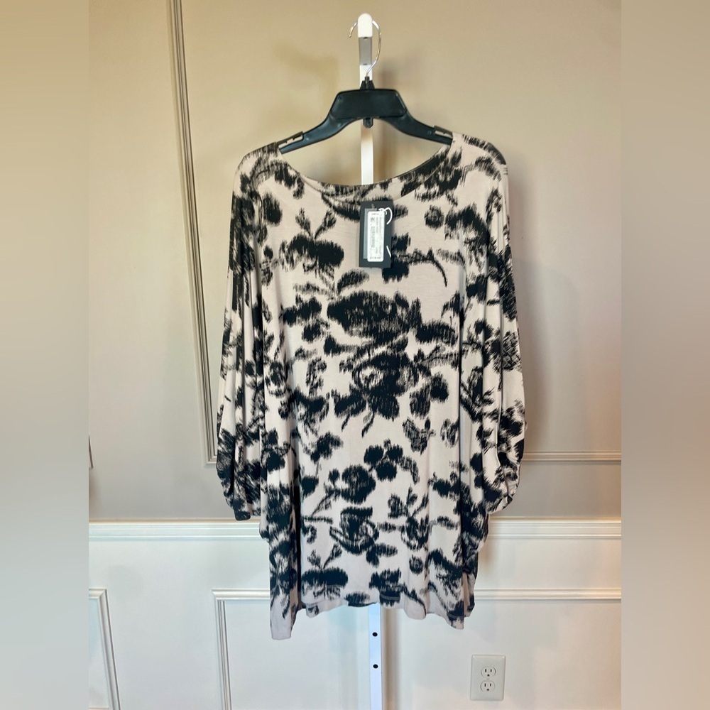 Bryn Walker NWT Large Wilder Tunic Top Blouse Dolman Parsnip Tan Black $178